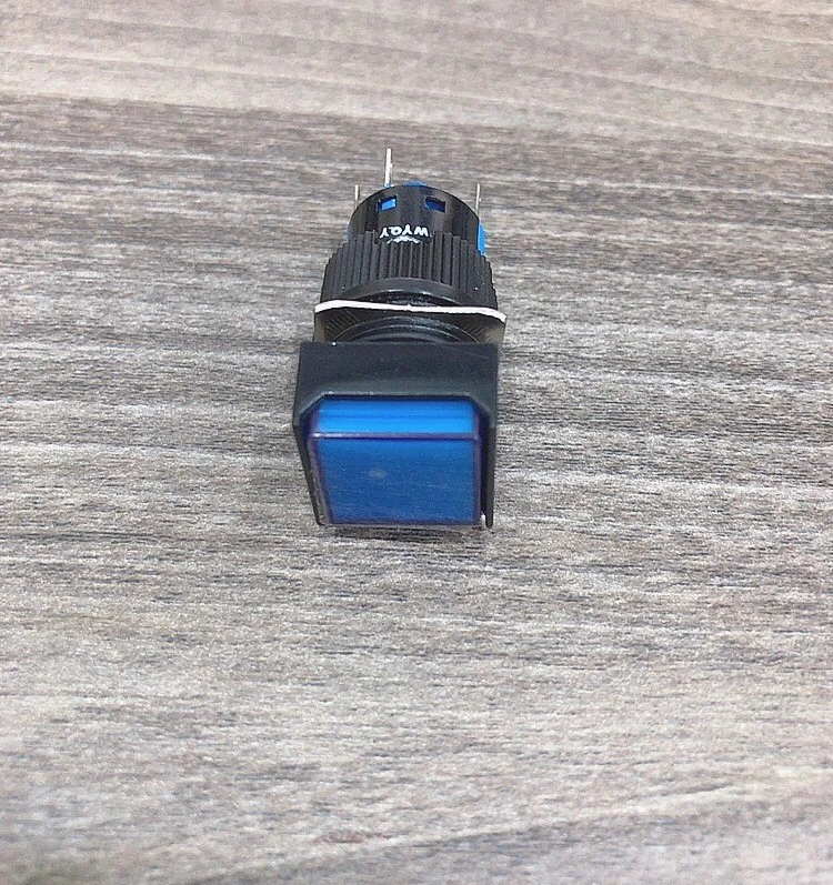 Công tắc 16mm mặt vuông thân nhựa nhấn nhả