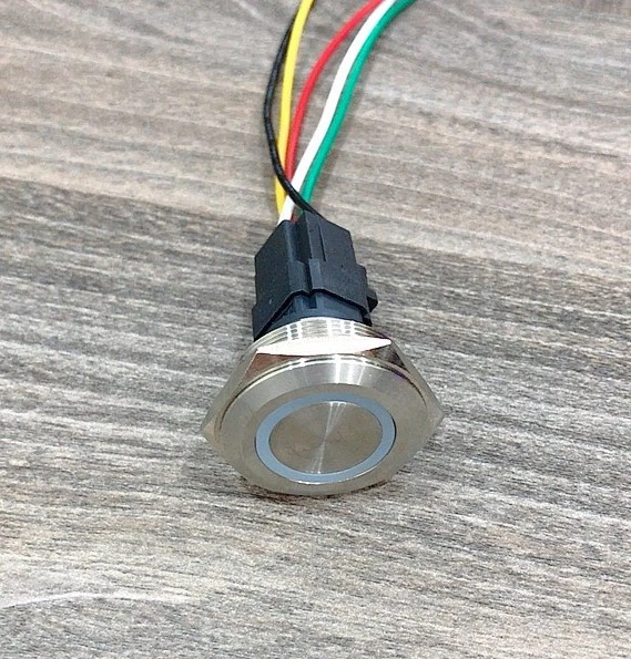 Công tắc kim loại LED 30mm 12V~24V chống nước- Nhấn khóa