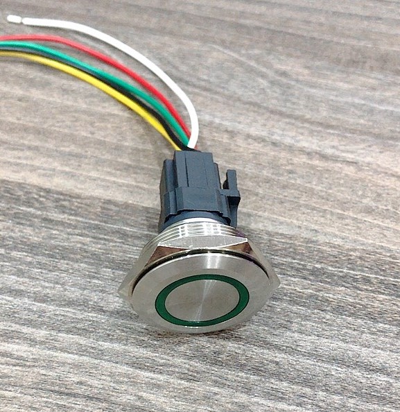 Công tắc kim loại LED 30mm 12V~24V chống nước- Nhấn khóa