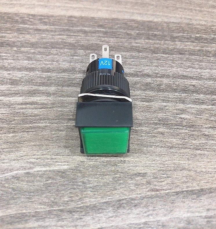 Công tắc 16mm nhựa vuông_ Nhấn khóa