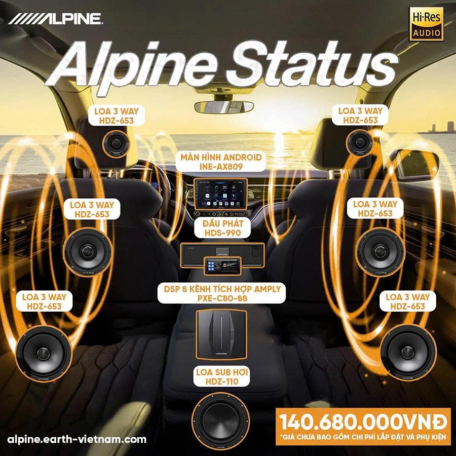ALPINE STATUS – ĐỈNH CAO HI-END HI-RES AUDIO, CHUẨN PHÒNG THU TRÊN XE HƠI