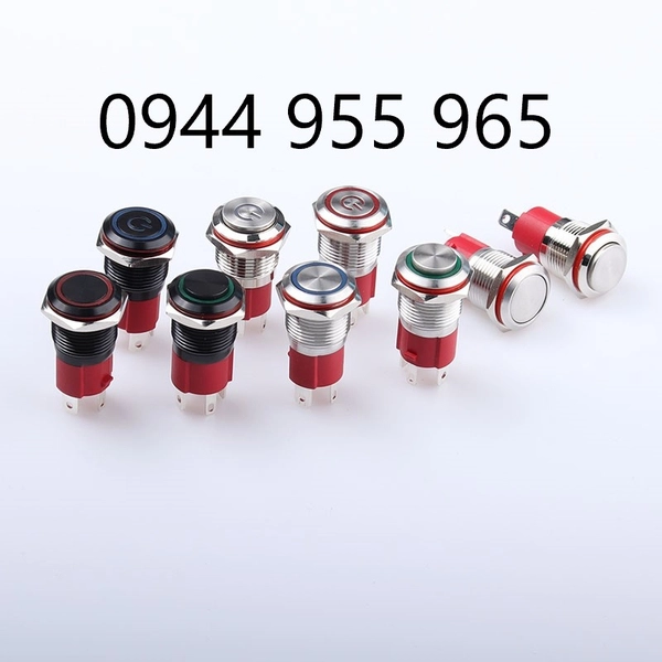 Công tắc kim loại19mm LED tròn 12V~24V