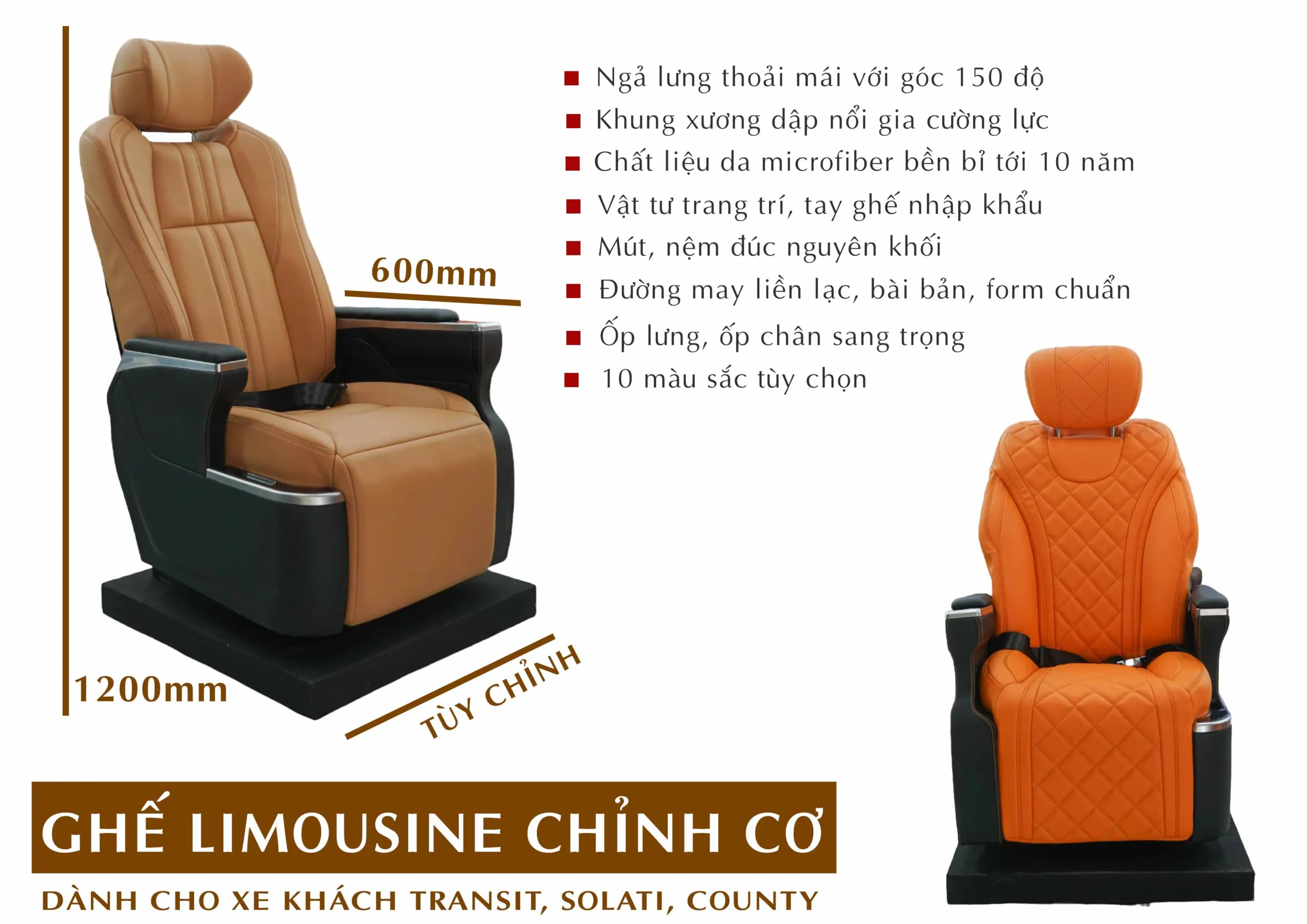 BROCHURE GHẾ LIMOUSINE CHỈNH CƠ XE KHÁCH TRANSIT, SOLATI, COUNTY
