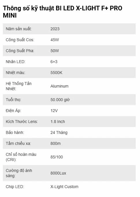 BI LED X-LIGHT F+ PRO MINI