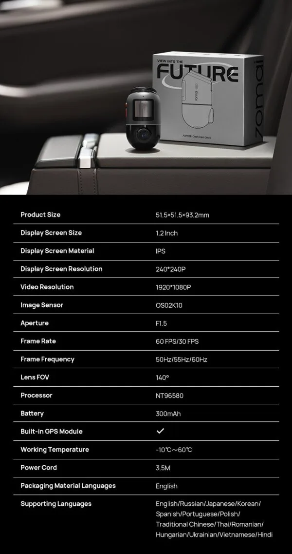 Camera hành trình xoay 360 độ 70mai OMNI X200