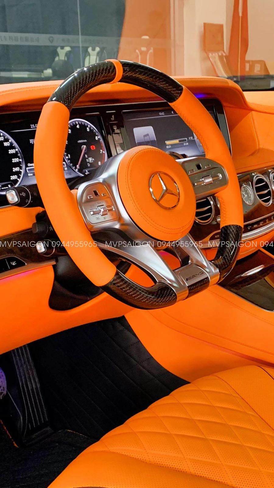 Benz S-class đổi màu nội thất cam Hermes - MPVSAIGON
