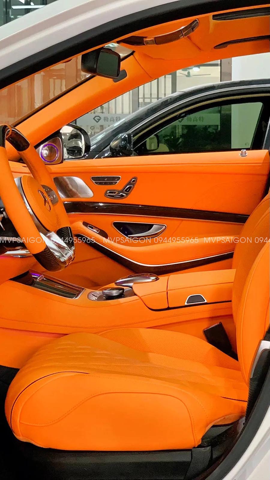 Benz S-class đổi màu nội thất cam Hermes - MPVSAIGON