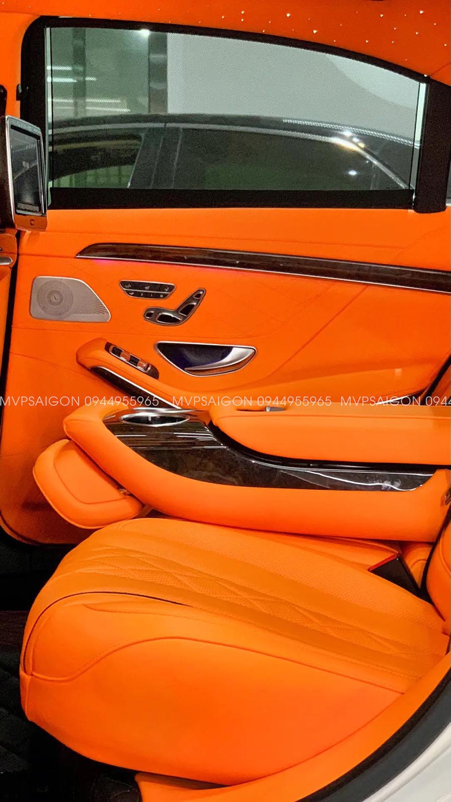 Benz S-class đổi màu nội thất cam Hermes - MPVSAIGON