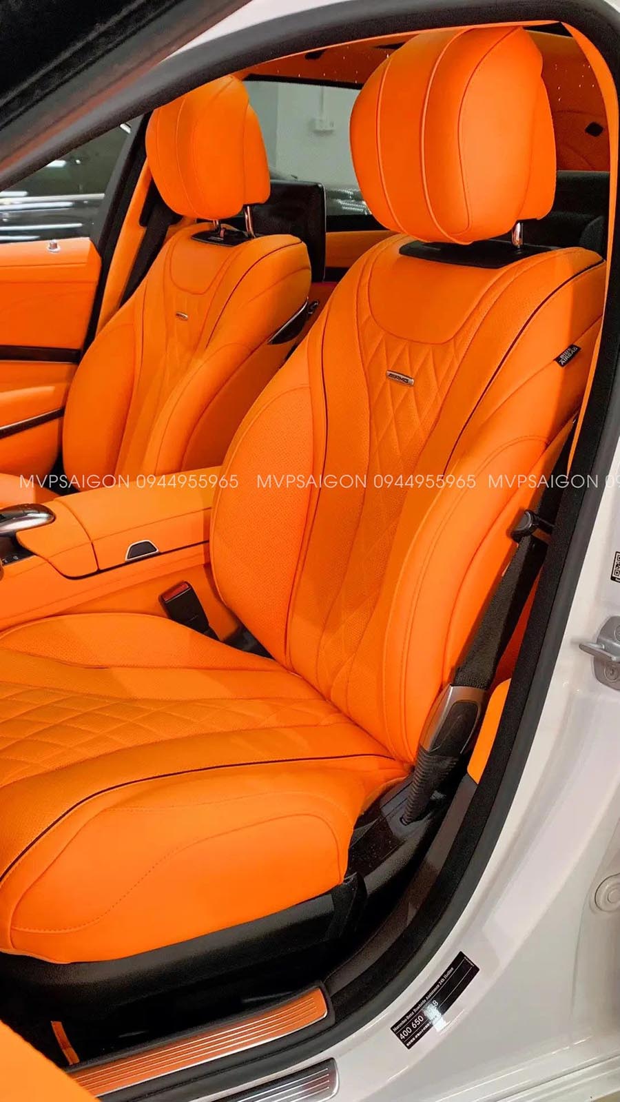 Benz S-class đổi màu nội thất cam Hermes - MPVSAIGON
