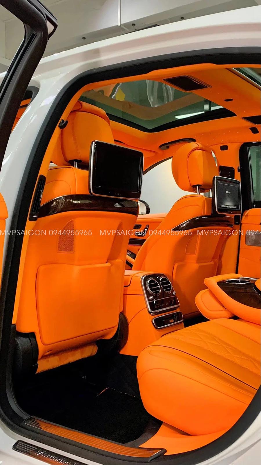 Benz S-class đổi màu nội thất cam Hermes - MPVSAIGON