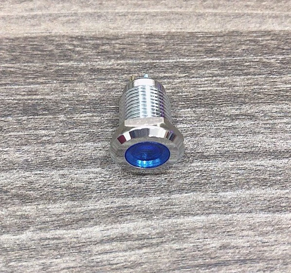 LED tín hiệu 12mm kim loại đầu bằng chống nước chống gỉ sét 12V ô tô tàu thuyền tủ điện y tế ô tô