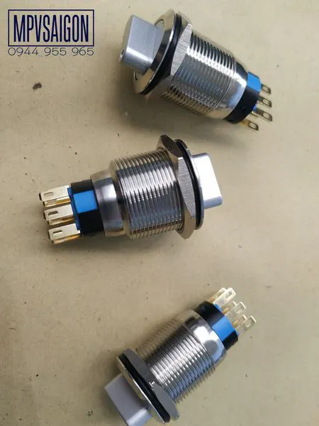 Công tắc 19mm kim loại xoay 3 nấc