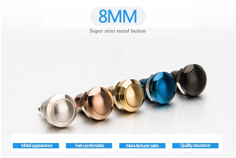 Công tắc 8mm kim loại chân hàn dây