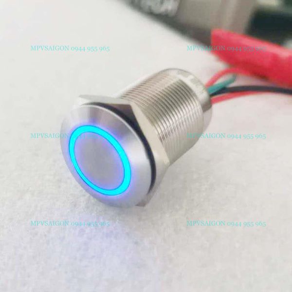 Công tắc kim loại cảm ứng 16mm LED 12V chạm khóa chống nước ô tô tàu thuyền thiết bị y tế điện
