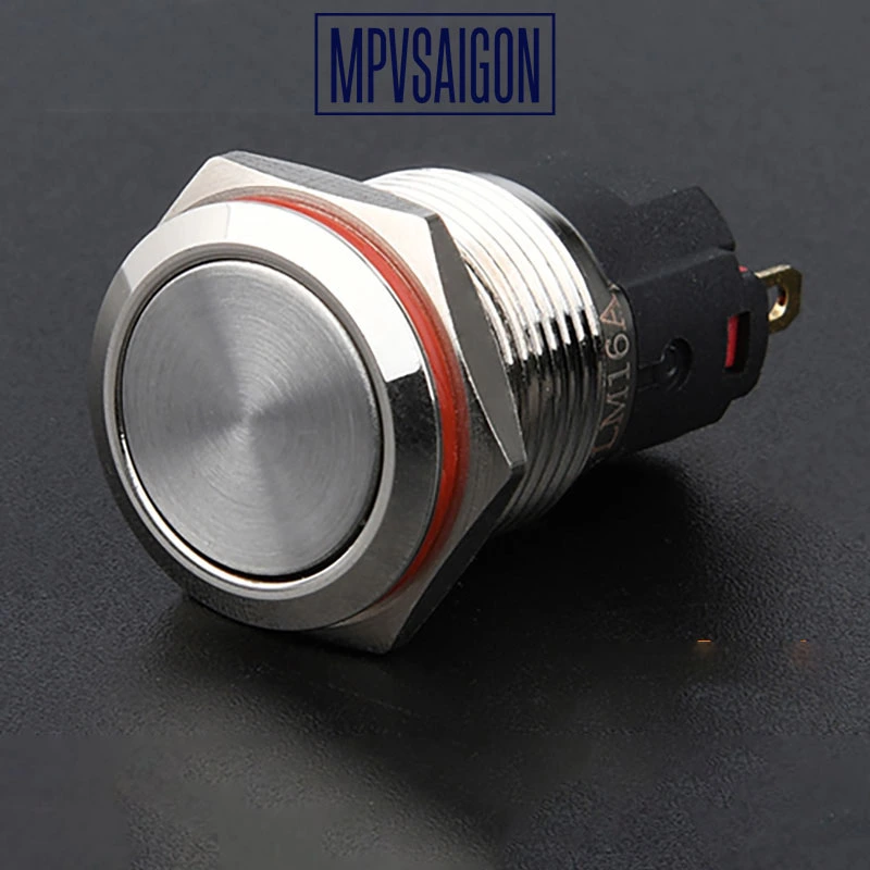 Công tắc 16mm kim loại chân giắc cắm