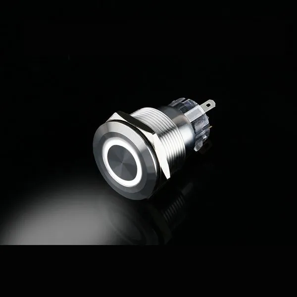 Công tắc 22mm LED tròn 220v nhấn khóa/ Lock