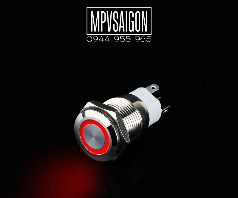 Công tắc 16mm LED tròn thân ngắn