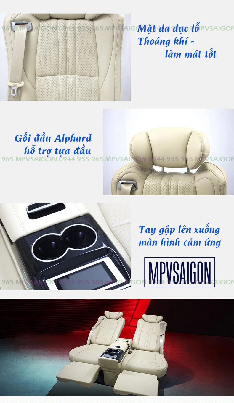 Nâng cấp ghế Limousine Mercedes V250 mẫu Alphard