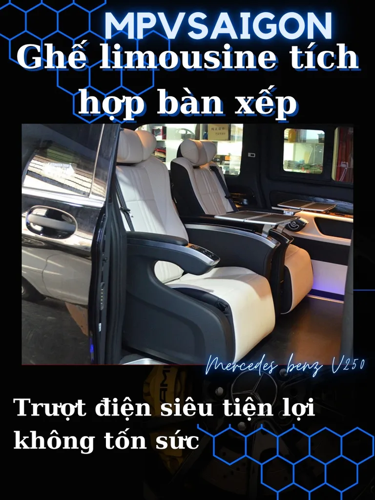 Ghế limousine tích hợp bàn xếp Mercedes Benz V250