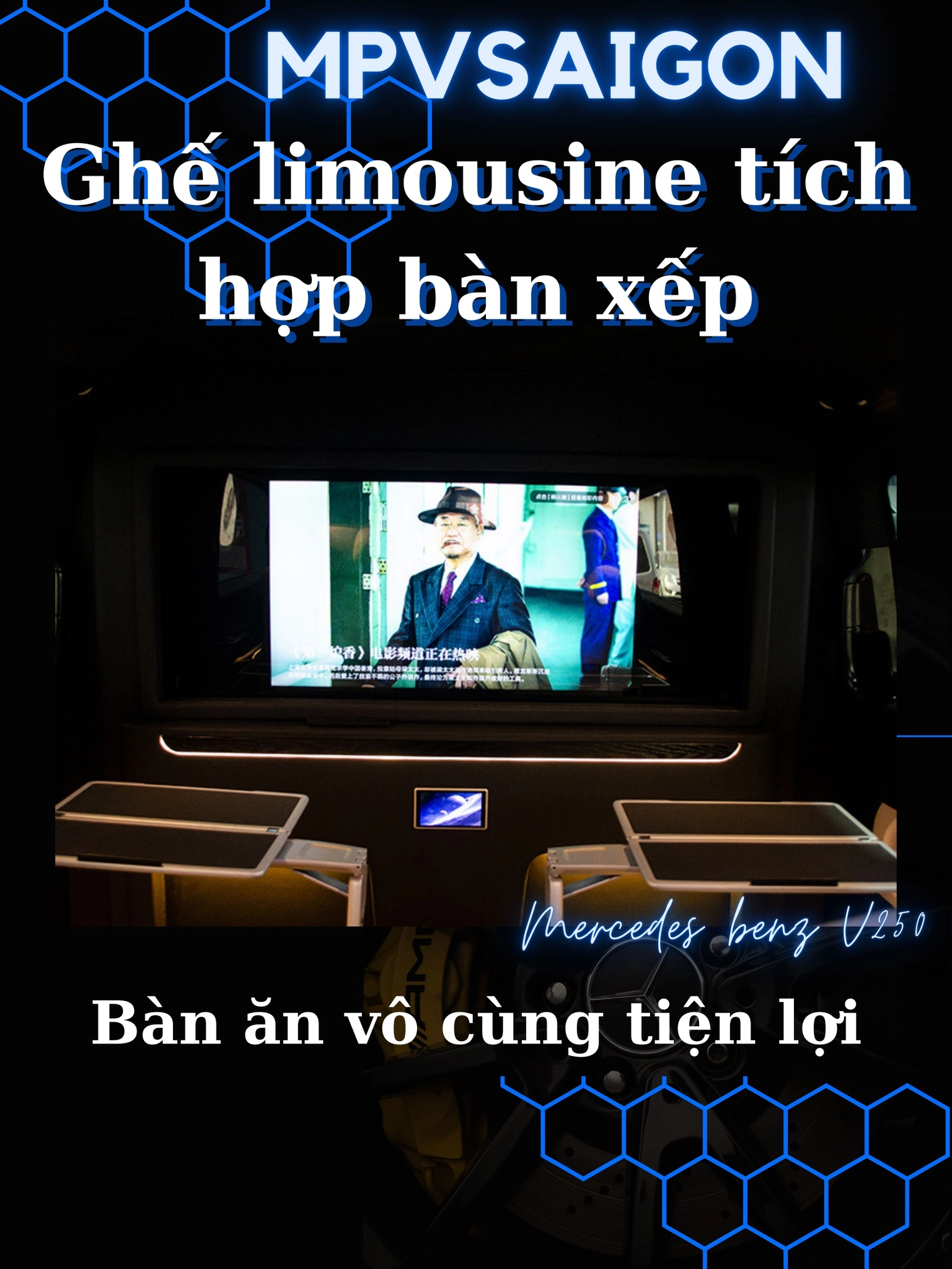Ghế limousine tích hợp bàn xếp Mercedes Benz V250