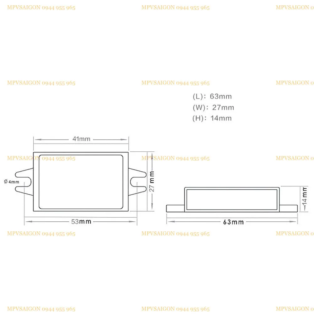 Biến áp chuyển điện vào 12~24V ra 5V 3A USB đôi