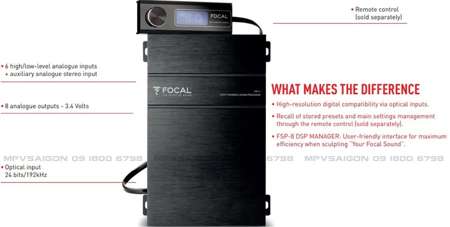 Bộ xử lý tín hiệu số (DSP) cao cấp 8 kênh Focal FSP-8