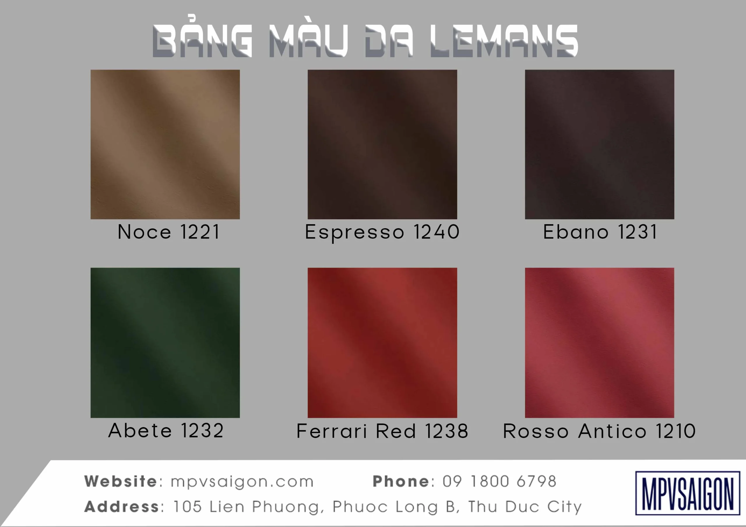 Bảng màu da Napa Ý Mastrotto Le mans nhập khẩu cho nội thất ô tô