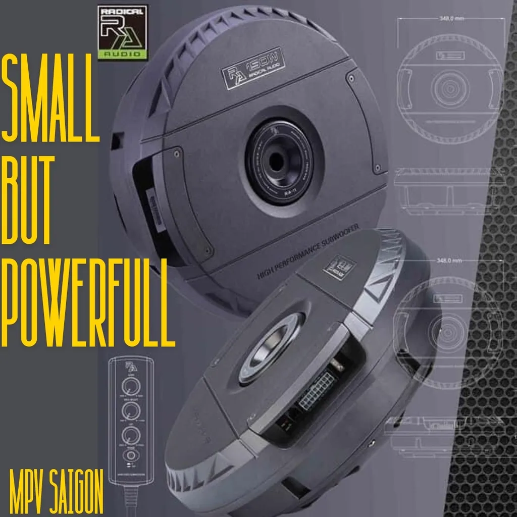 LOA SUB WOOFER đặt hốc bánh sơ cua RADICAL RA-11: nhỏ gọn mà uy lực