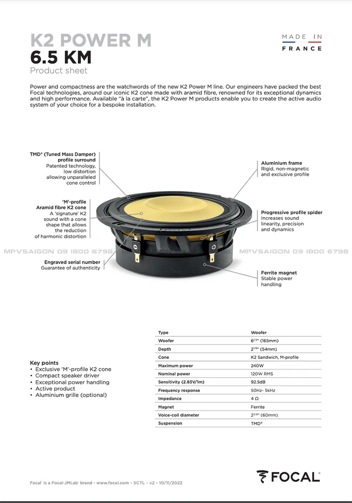 Focal K2 Power- 6.5 KM