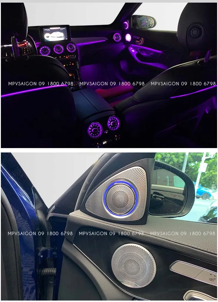 Loa Xoay 3D Burmester Led 64 Màu Cột A cho xe Mercedes-Benz C-Class, GLC-Class, E-Class, S-Class
