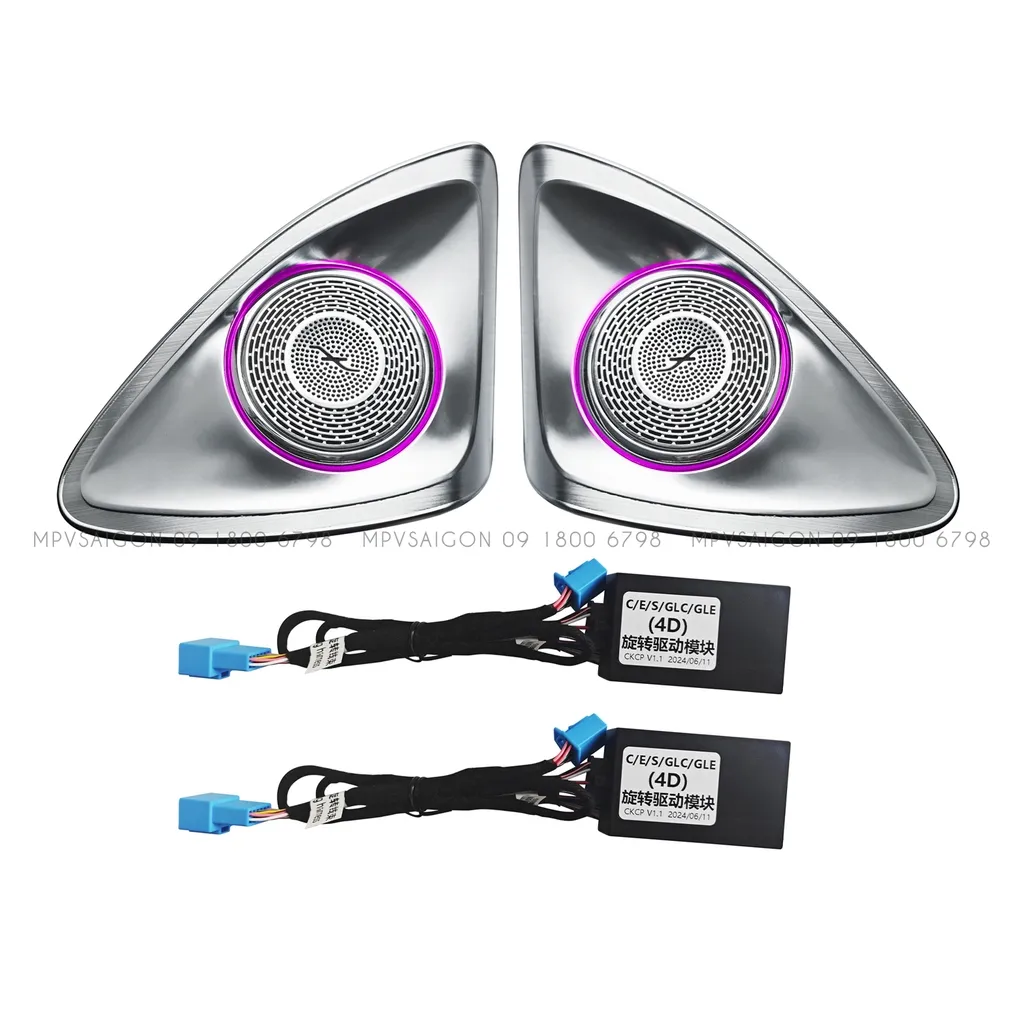 Loa Xoay 4D Burmester Led 64 Màu Cột A cho xe Mercedes - Benz C-Class, GLC-Class, E-Class, S-Class