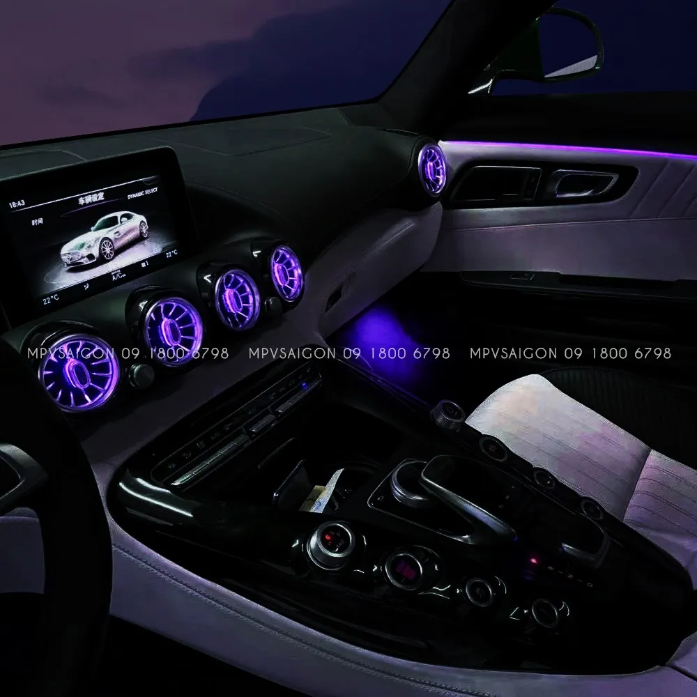 Loa Xoay 4D Burmester Led 64 Màu Cột A cho xe Mercedes - Benz C-Class, GLC-Class, E-Class, S-Class