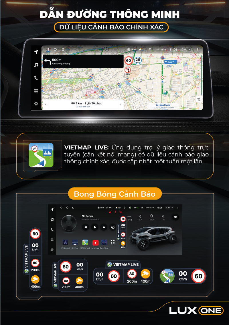 Màn hình android dành cho xế sang Mercedes, BMW, AUDI - Lux One