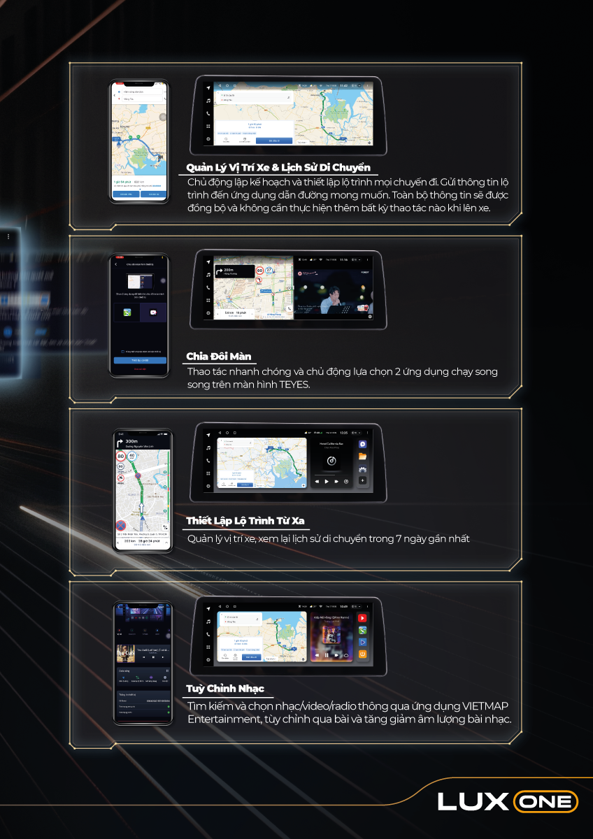 Màn hình android dành cho xế sang Mercedes, BMW, AUDI - Lux One