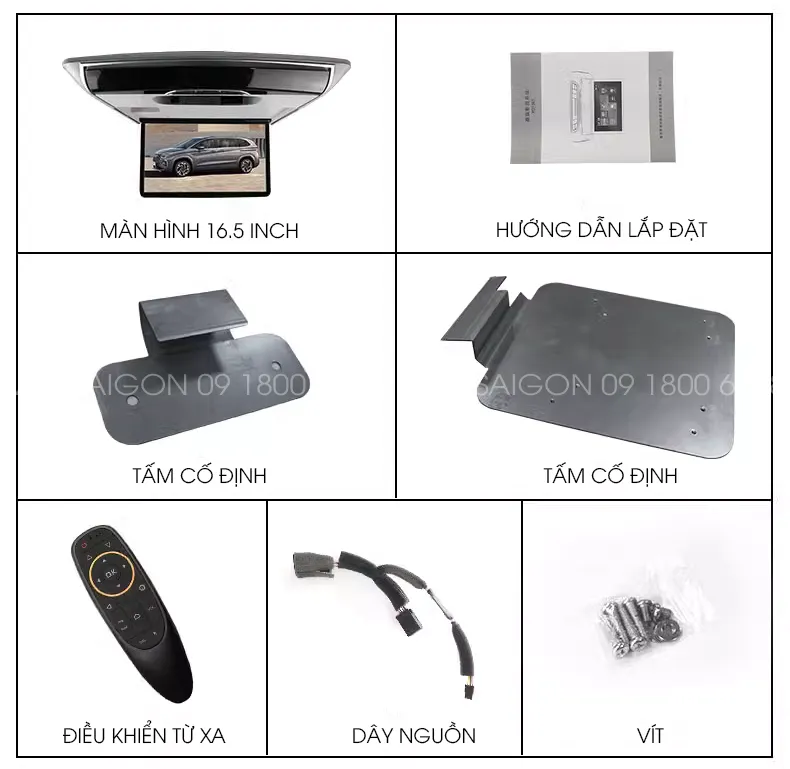 Màn hình gập trần Android Hyundai Custin