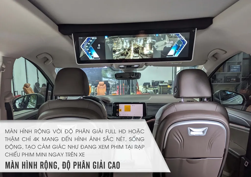 Màn hình trần xe hơi Android loại wide