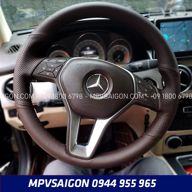 May da bọc da vô lăng Mercedes Benz da Nappa - da nhập cao cấp