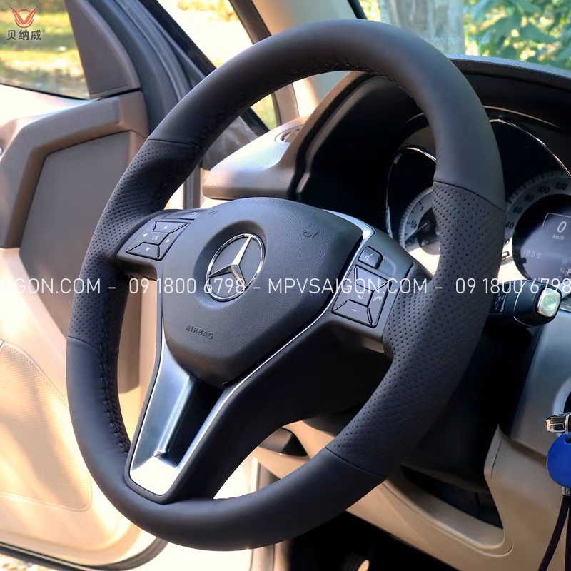 May da bọc da vô lăng Mercedes Benz da Nappa - da nhập cao cấp
