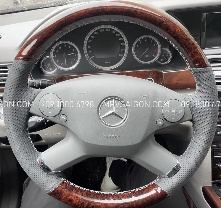 May da bọc da vô lăng Mercedes Benz da Nappa - da nhập cao cấp