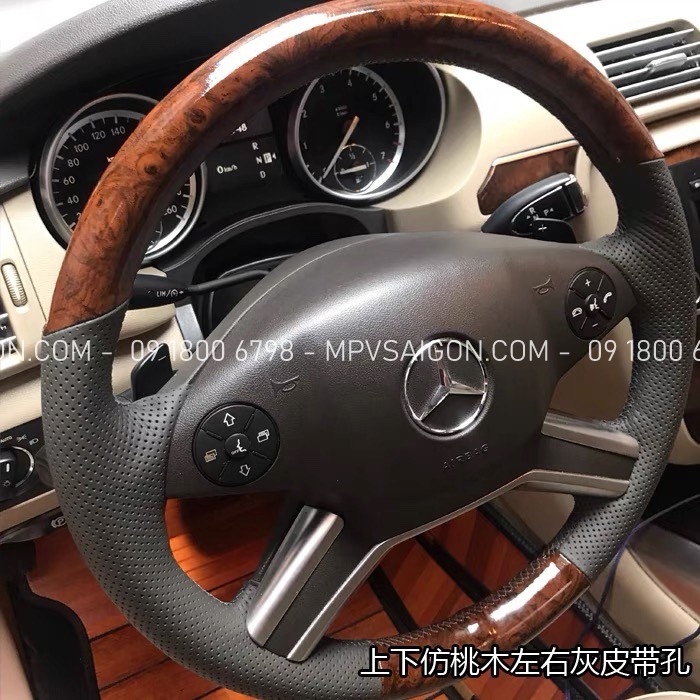 May da bọc da vô lăng Mercedes Benz da Nappa - da nhập cao cấp