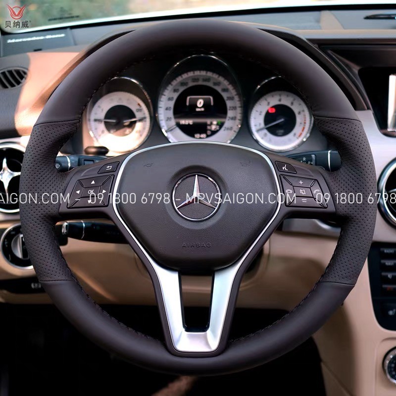 May da bọc da vô lăng Mercedes Benz da Nappa - da nhập cao cấp