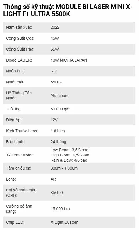 MODULE BI LASER MINI X-LIGHT F+ ULTRA 5500K
