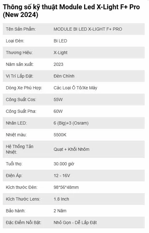 Module Led X-Light F+ Pro (New 2024)