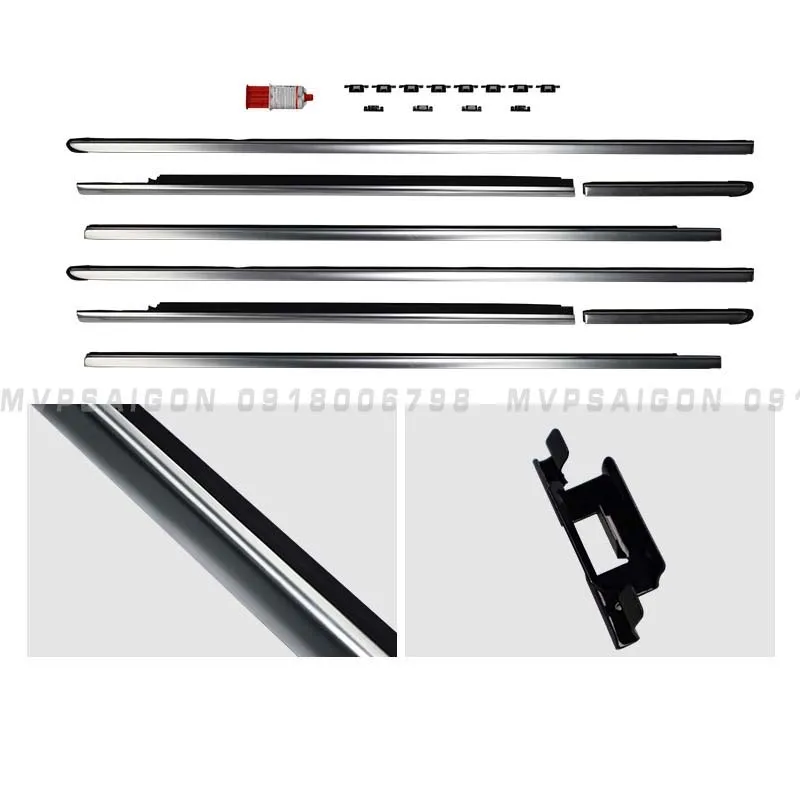 Nâng cấp bộ nẹp chân kính Benz V250 chrome và titan