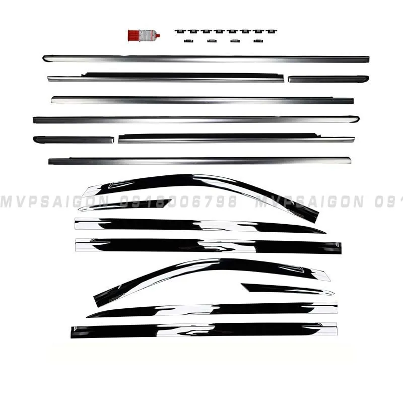 Nâng cấp bộ nẹp chân kính Benz V250 chrome và titan