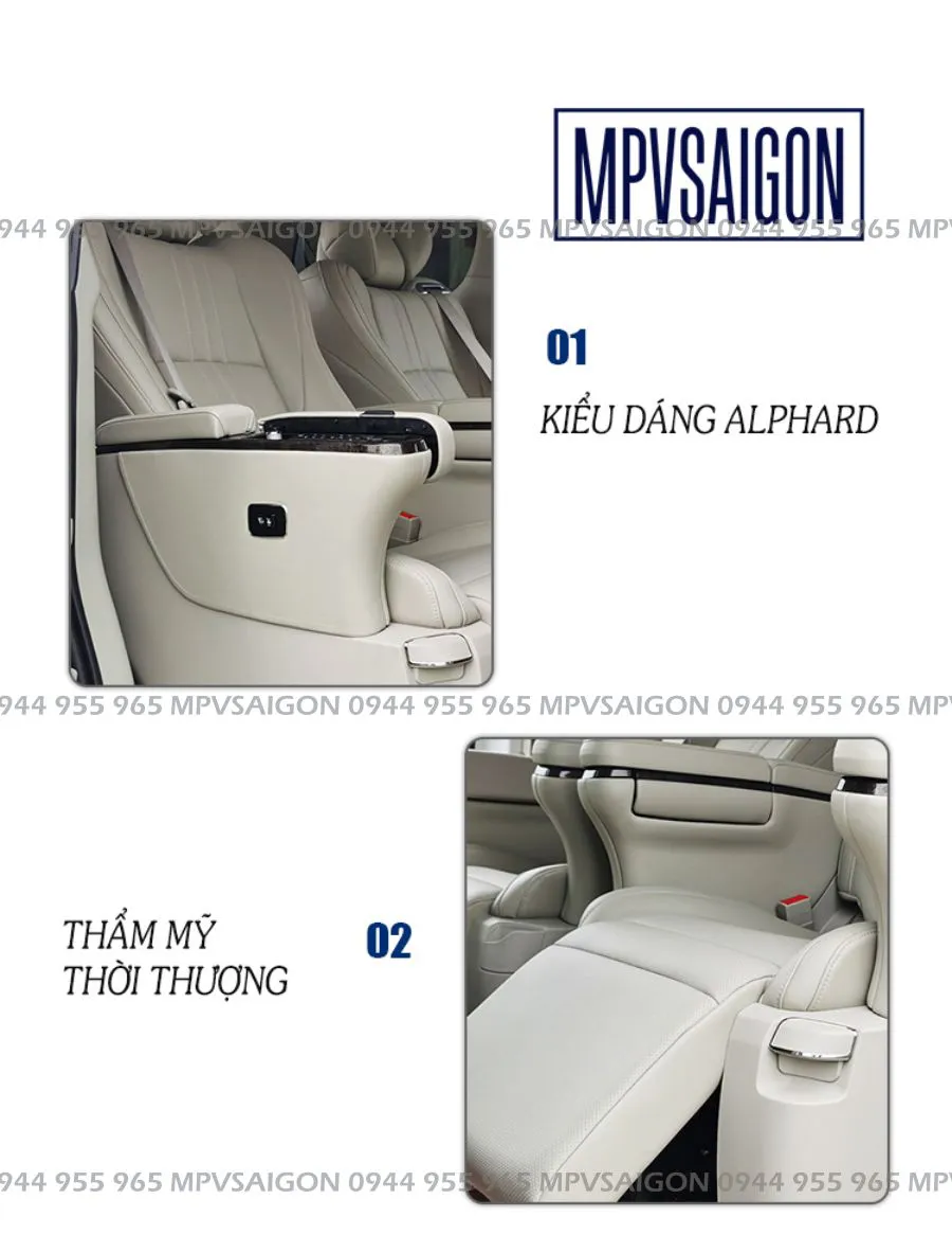 Nâng cấp ghế Limousine Toyota Alphard nhập khẩu