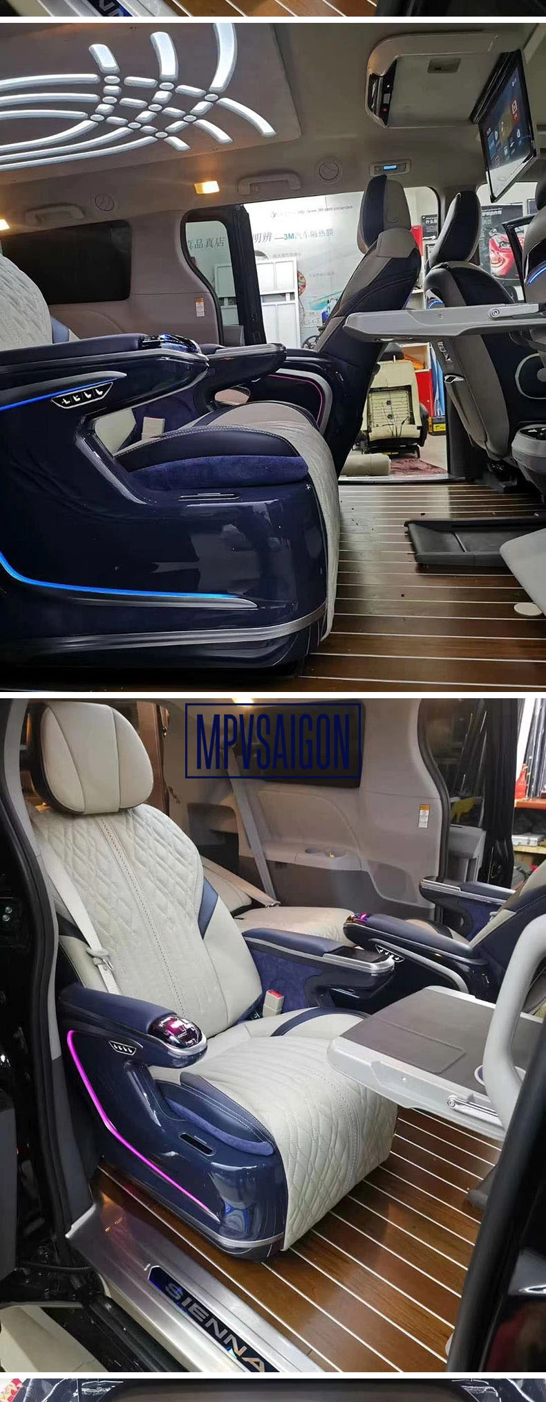 Nâng cấp ghế Limousine Toyota Sienna - Mẫu pha lê Crystal 2