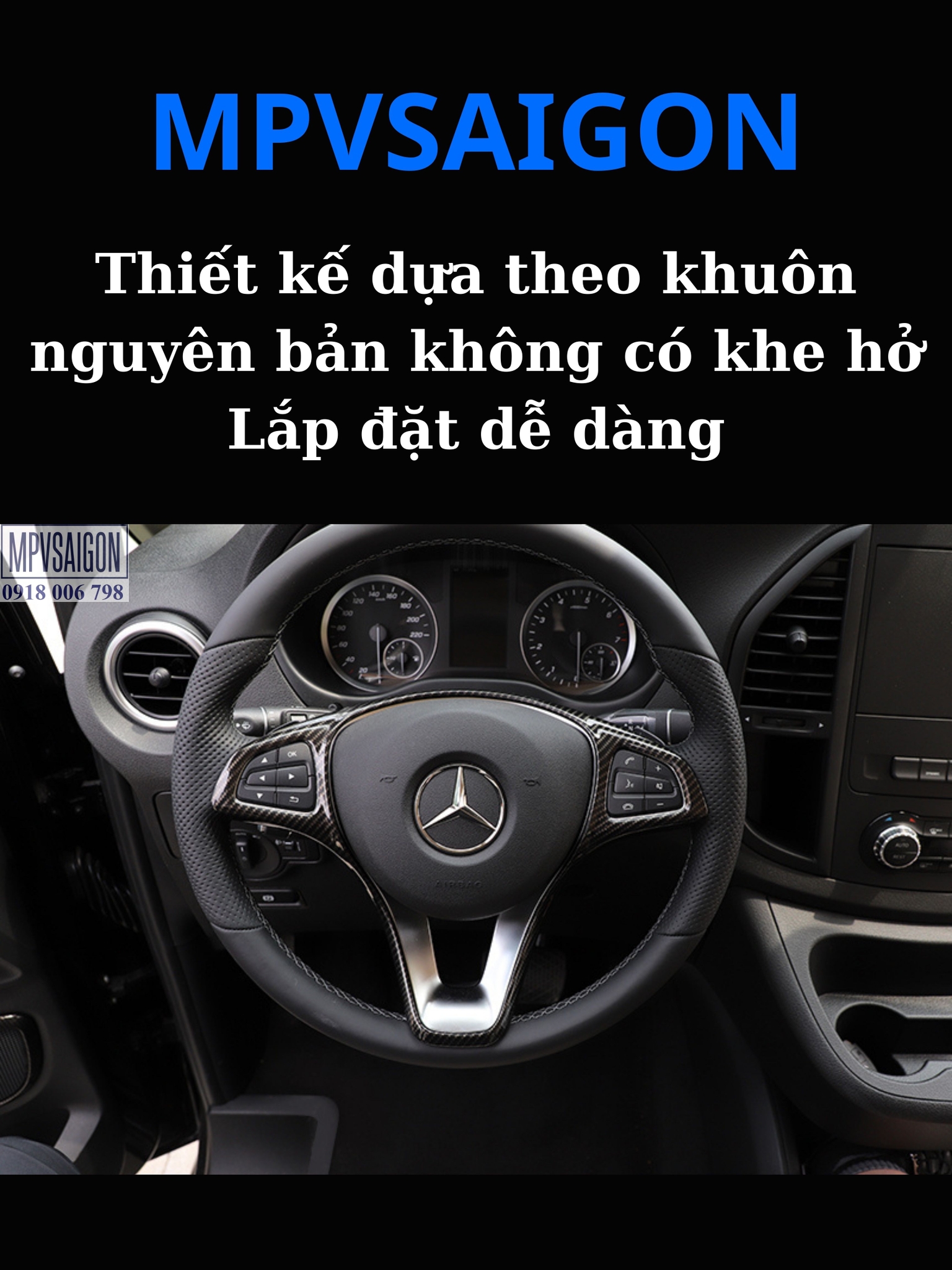 Ốp carbon, ốp vân gỗ 15 chi tiết nội thất Mercedes Benz V250