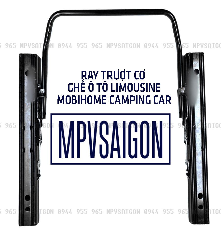 Ray trượt ghế ô tô 2m kèm đế xoay 360 độ limousine mobihome xe khách giường nằm