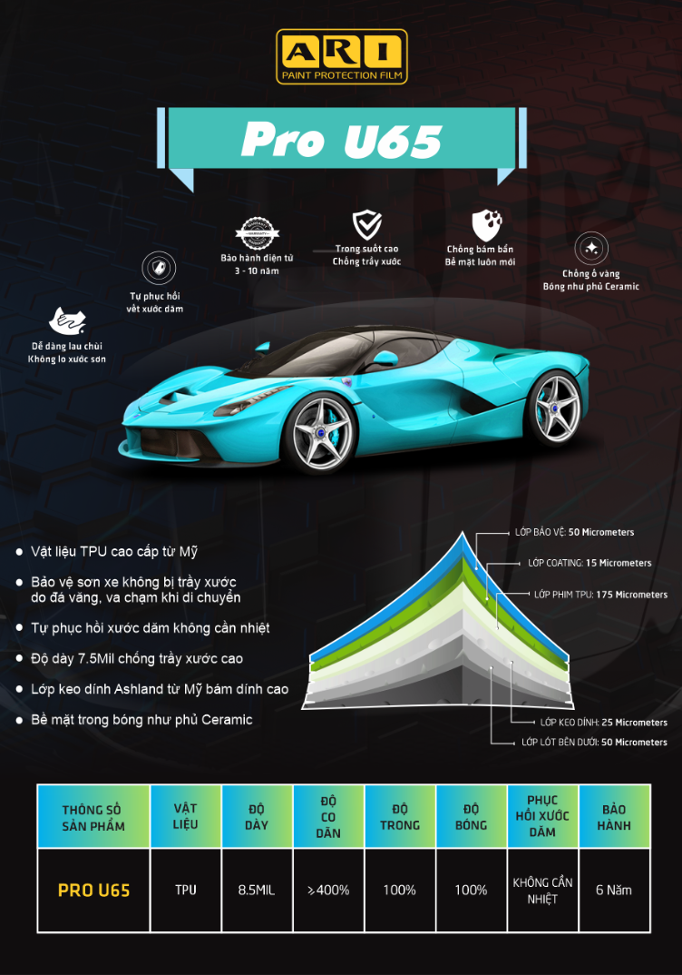 PPF bảo vệ nội thất và ngoại thất ô tô ARI: Báo giá mới nhất 2024